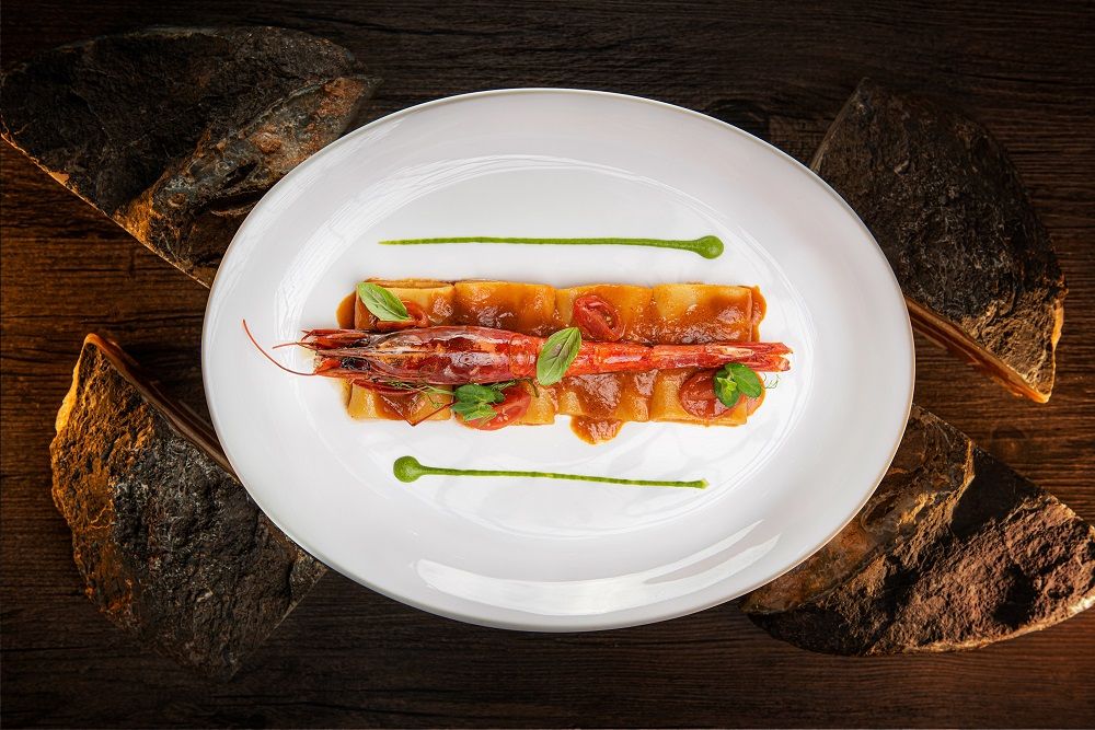 Red Carabineros Prawn With Paccheri Pasta