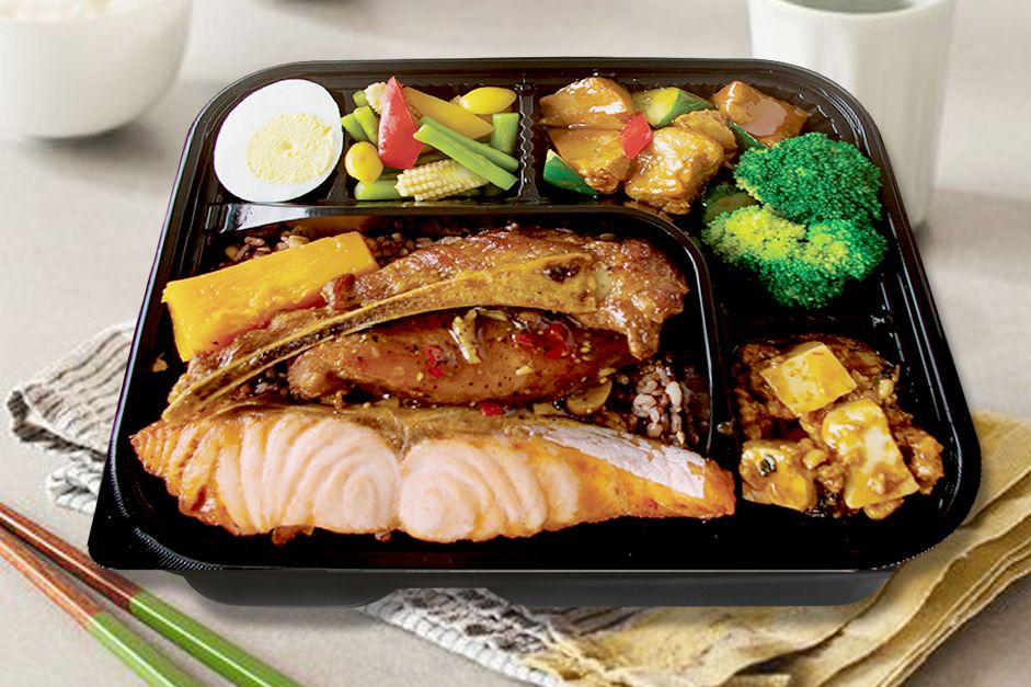 圖二 鮭魚&戰斧黑椒豬排