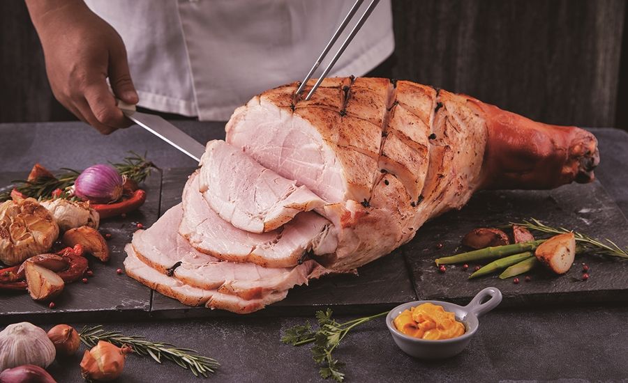 900台南遠東香格里拉必吃早餐 現切帶骨爐烤火腿 Cmyk