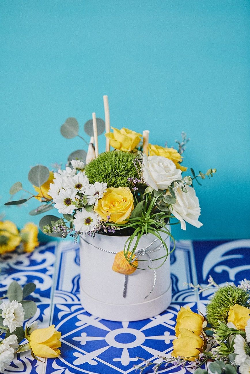 台北新板希爾頓酒店 大廳酒吧 Sosiability逸廊 夏戀地中海 花藝課程成品2