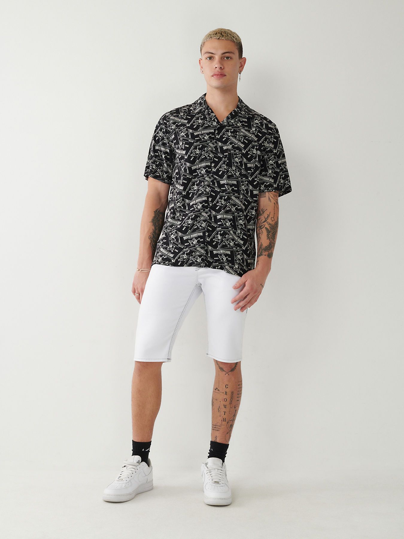 男aop品牌圖騰短袖襯衫5980