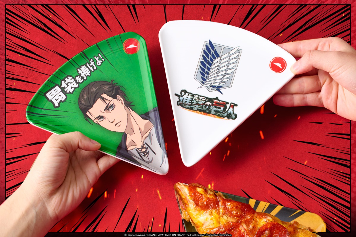 圖五：即日起於必勝客pk 雙饗卡app訂單滿400元加價99元就可以抽「進擊三角盤」角色盲盒！每間門市限量不到100份，巨人迷們要搶要快！