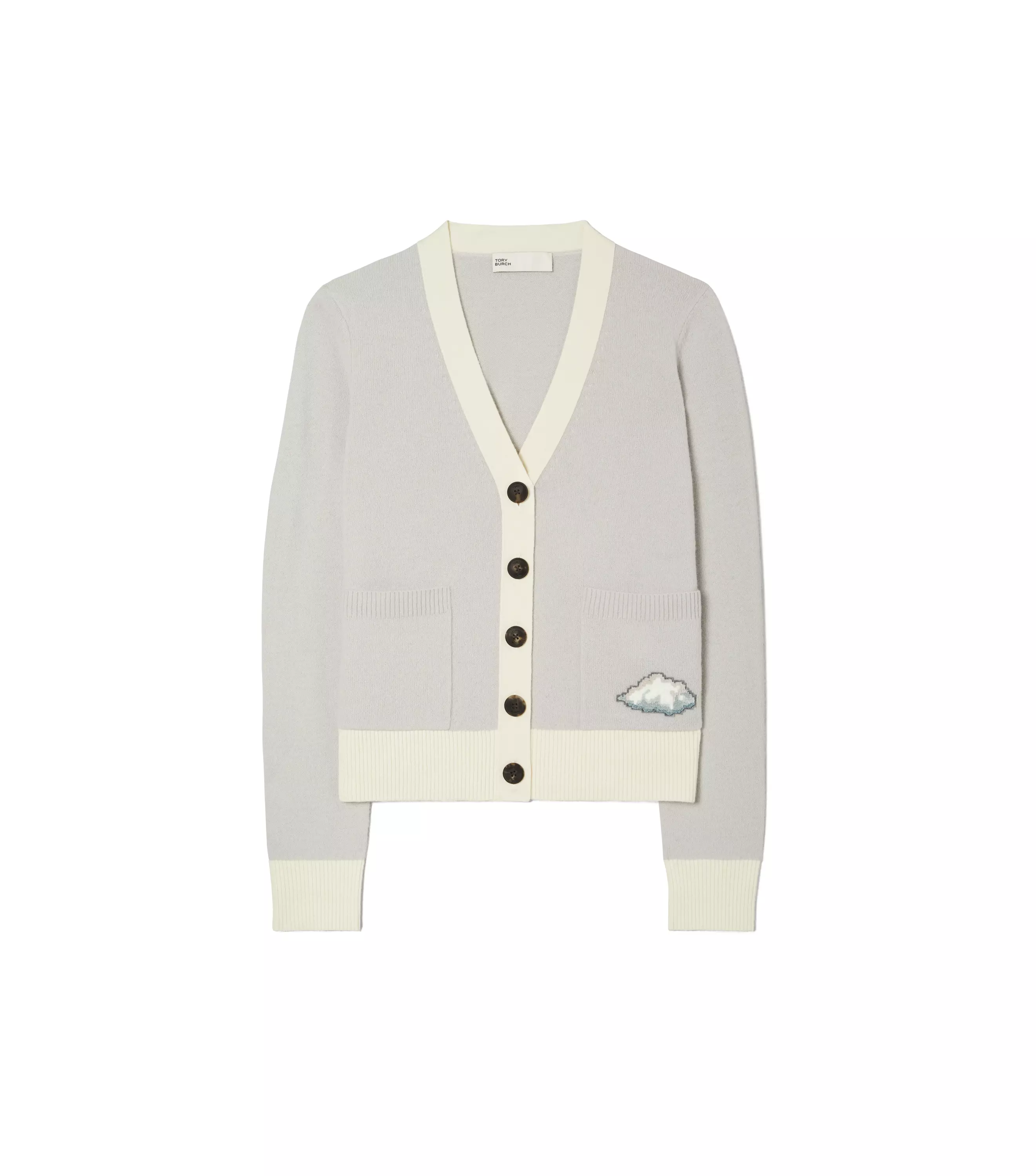 【tory Burch 】2024龍年新春系列tory Burch 龍年膠囊系列 雲朵開襟衫 (雲霧灰、雪花白) Nt$24,900