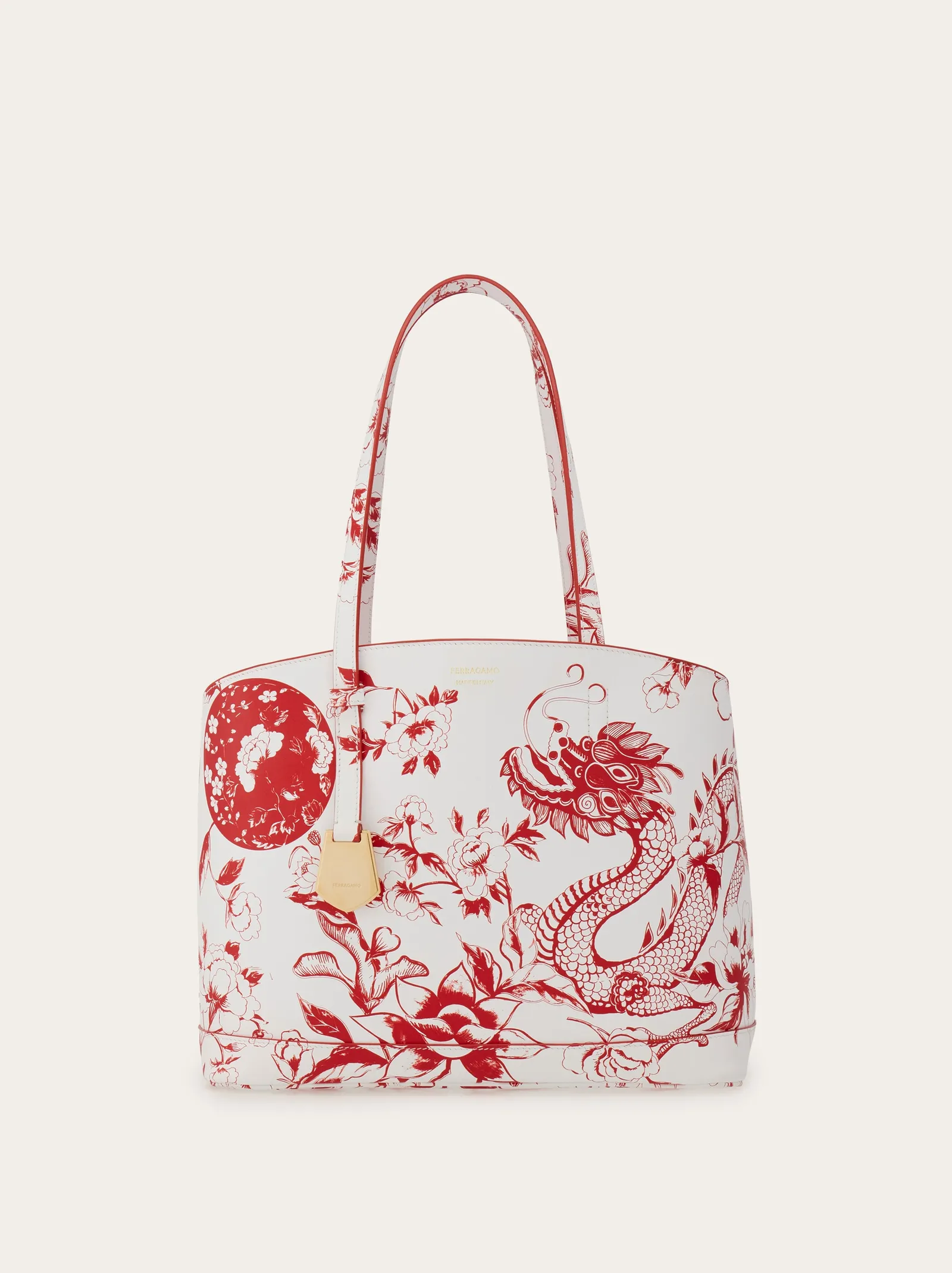 紅白龍紋印花托特包 Ntd67,900