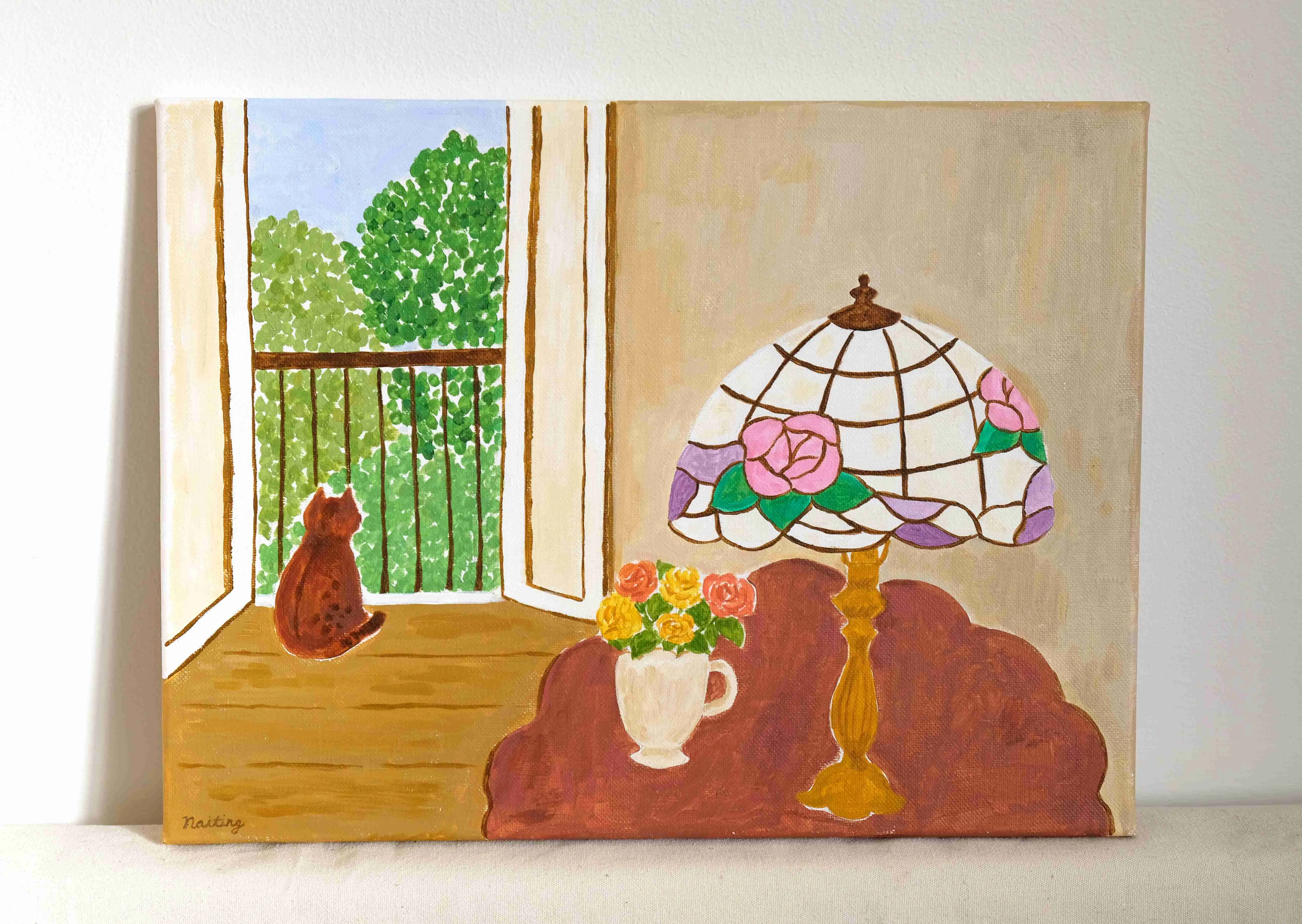 【naiting與她的創作】balcony《陽台》壓克力畫作