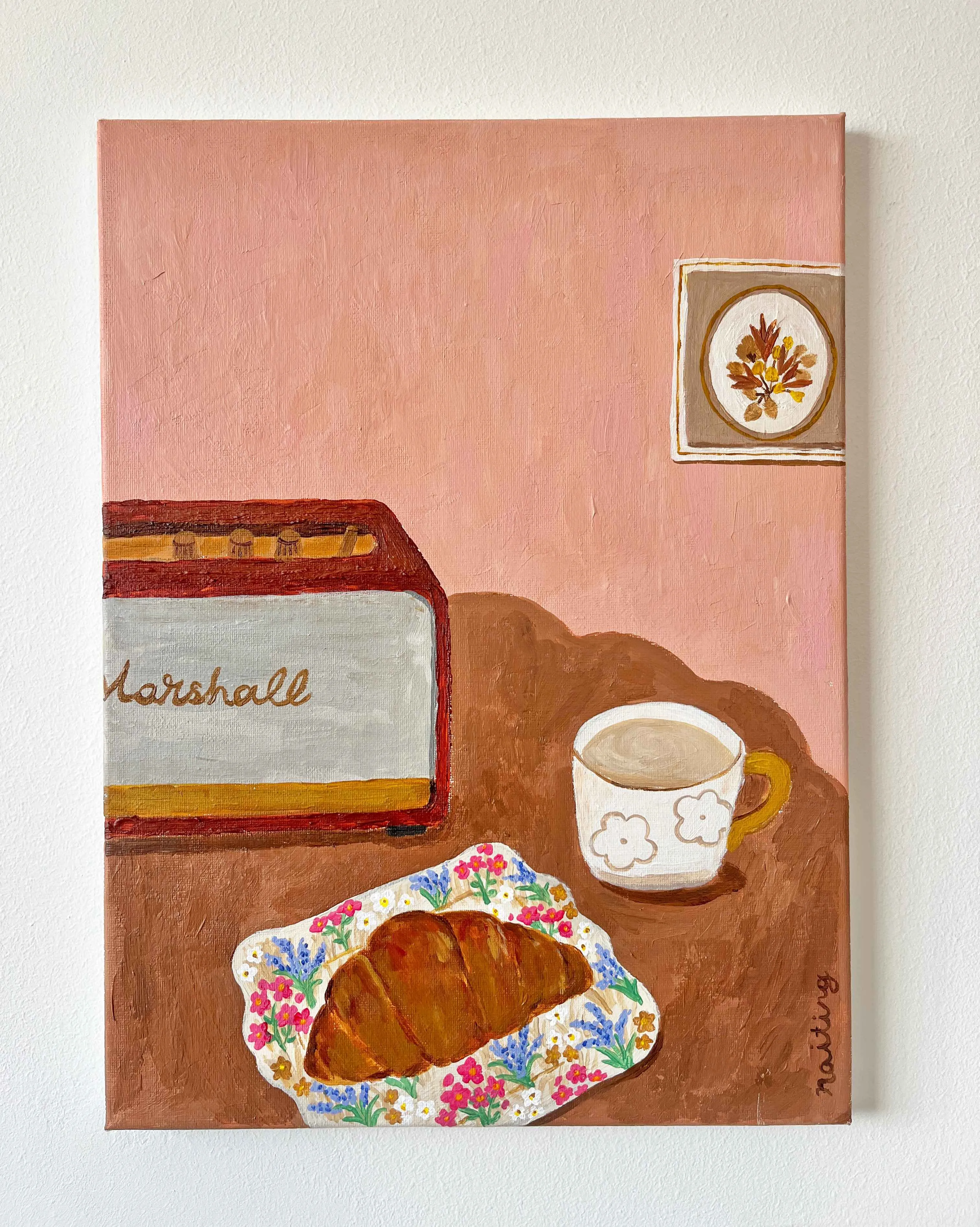 【naiting與她的創作】breakfast Time《早餐時光》30x40cm, Acrylic On Canvas (1)