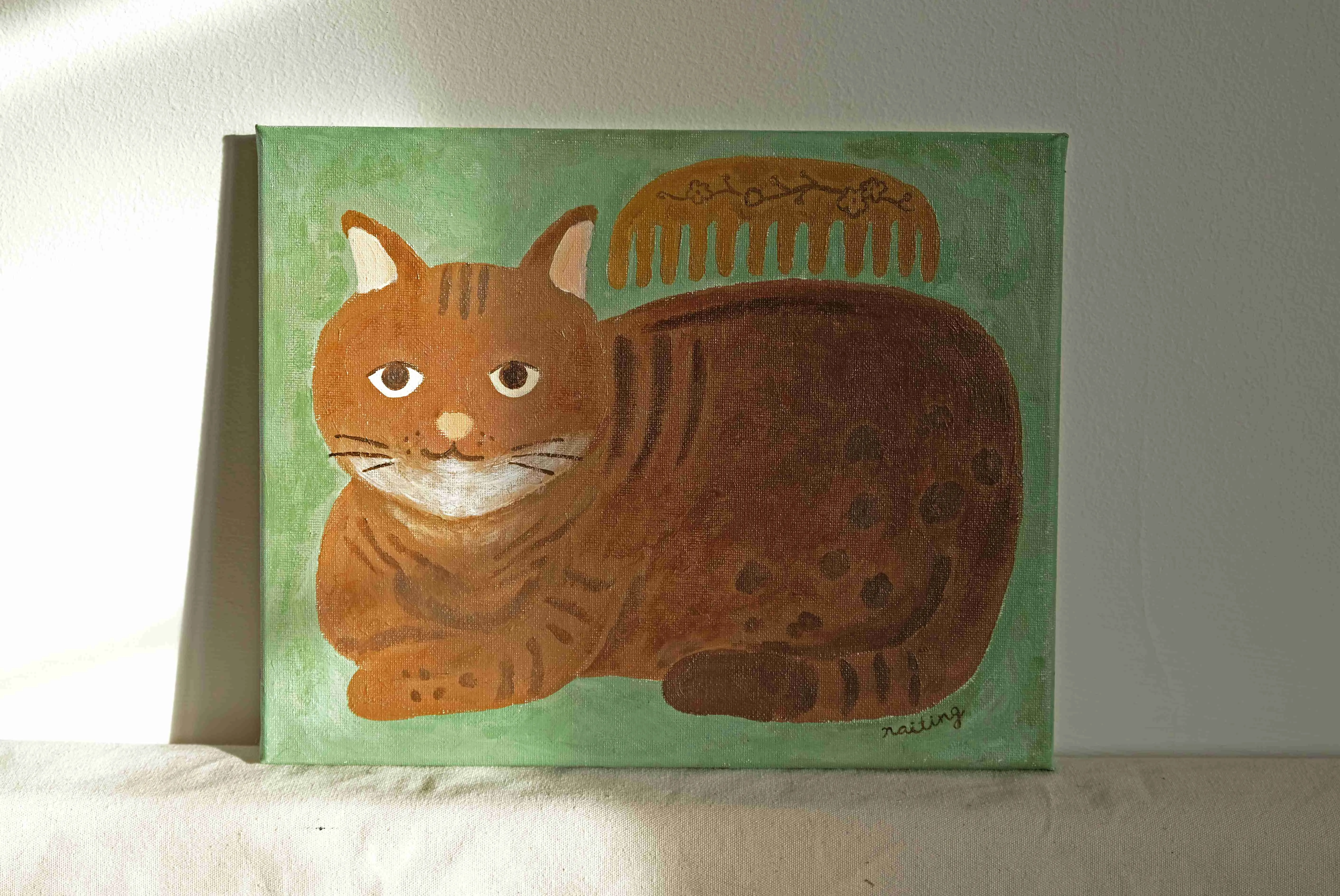 【naiting與她的創作】work From Home《在家工作》壓克力畫作