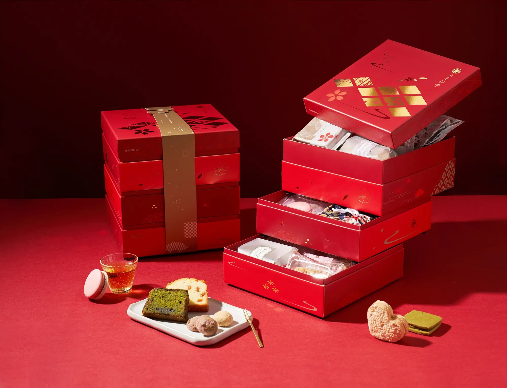 【七見櫻堂】「赤岩最盛角皿」綜合燒菓子禮盒