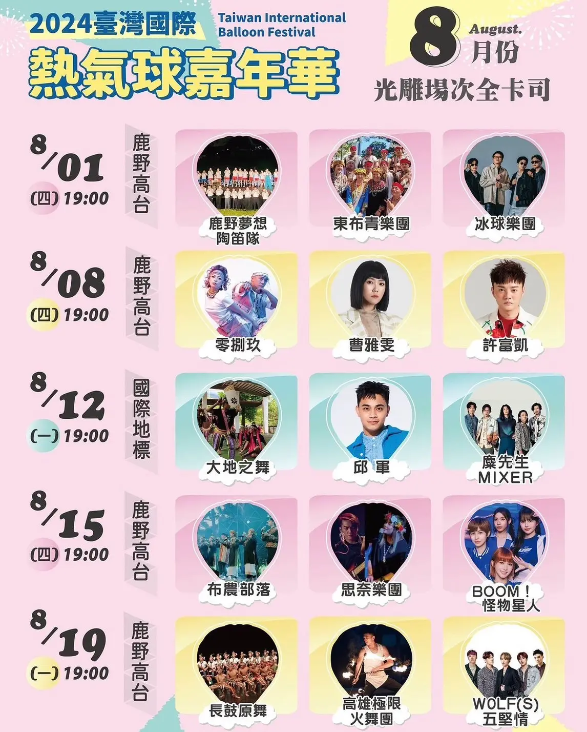 2024台東熱氣球嘉年華表演時程表2