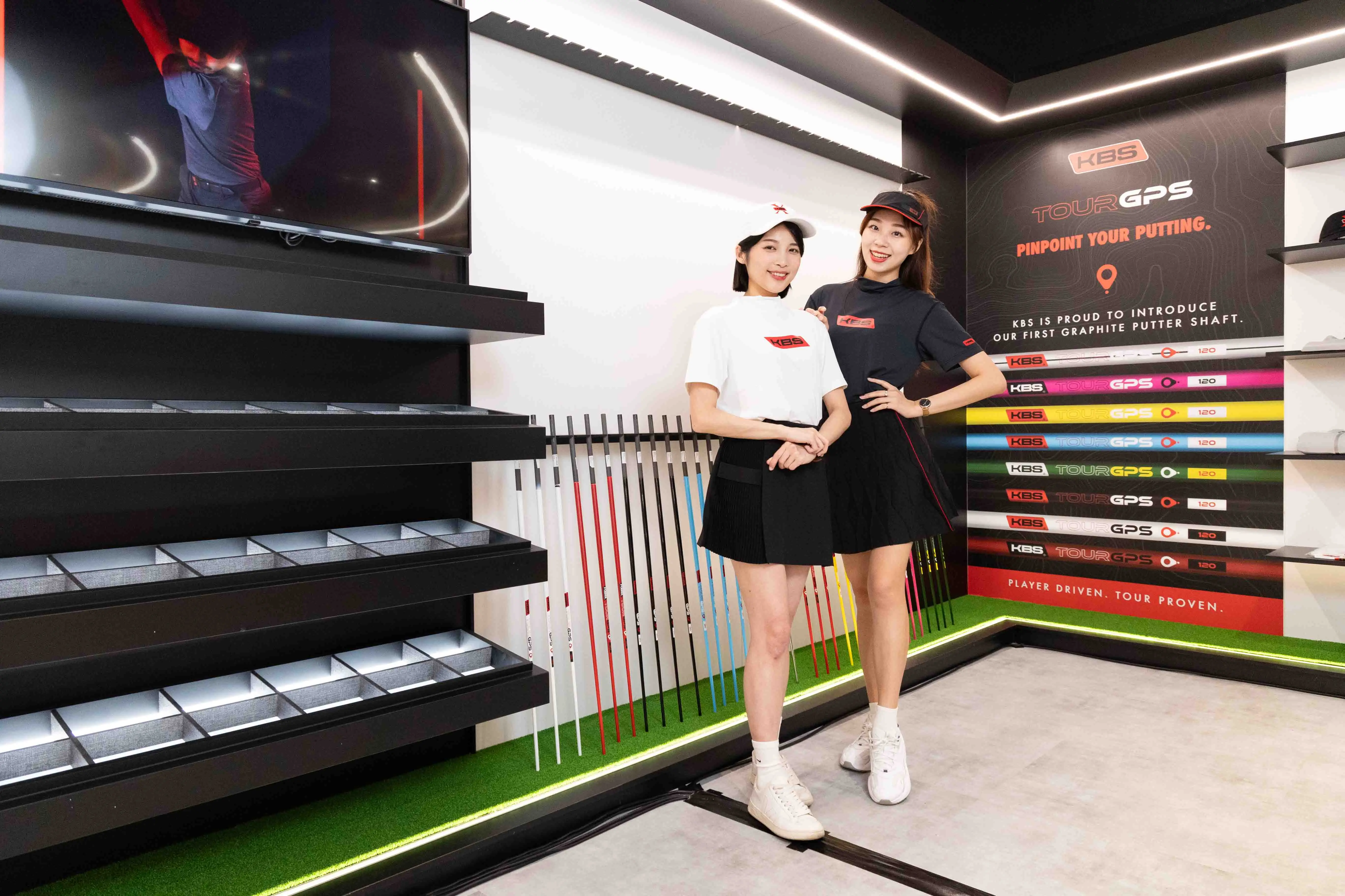 Kbs高爾夫球桿推薦 高爾夫球桿展示區，展示kbs品牌的系列產品。