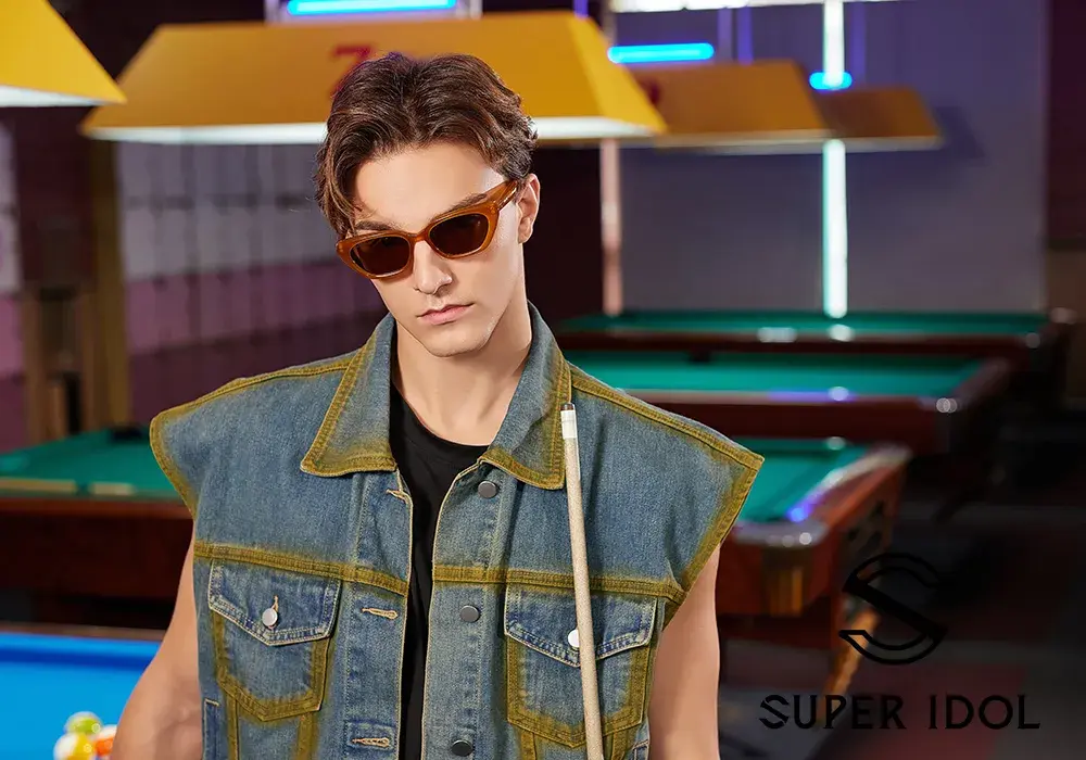 寶島眼鏡 Super Idol 魅力風華貓眼框太陽眼鏡 薑黃色