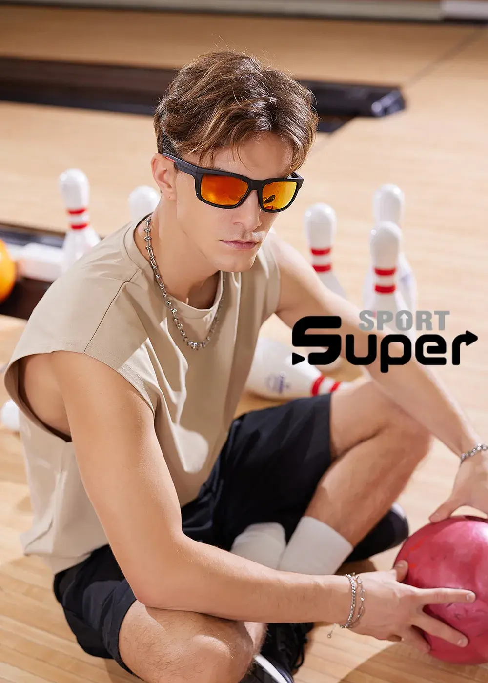 寶島眼鏡super Sport 烈焰黑紅護眼框太陽眼鏡 黑帶紅