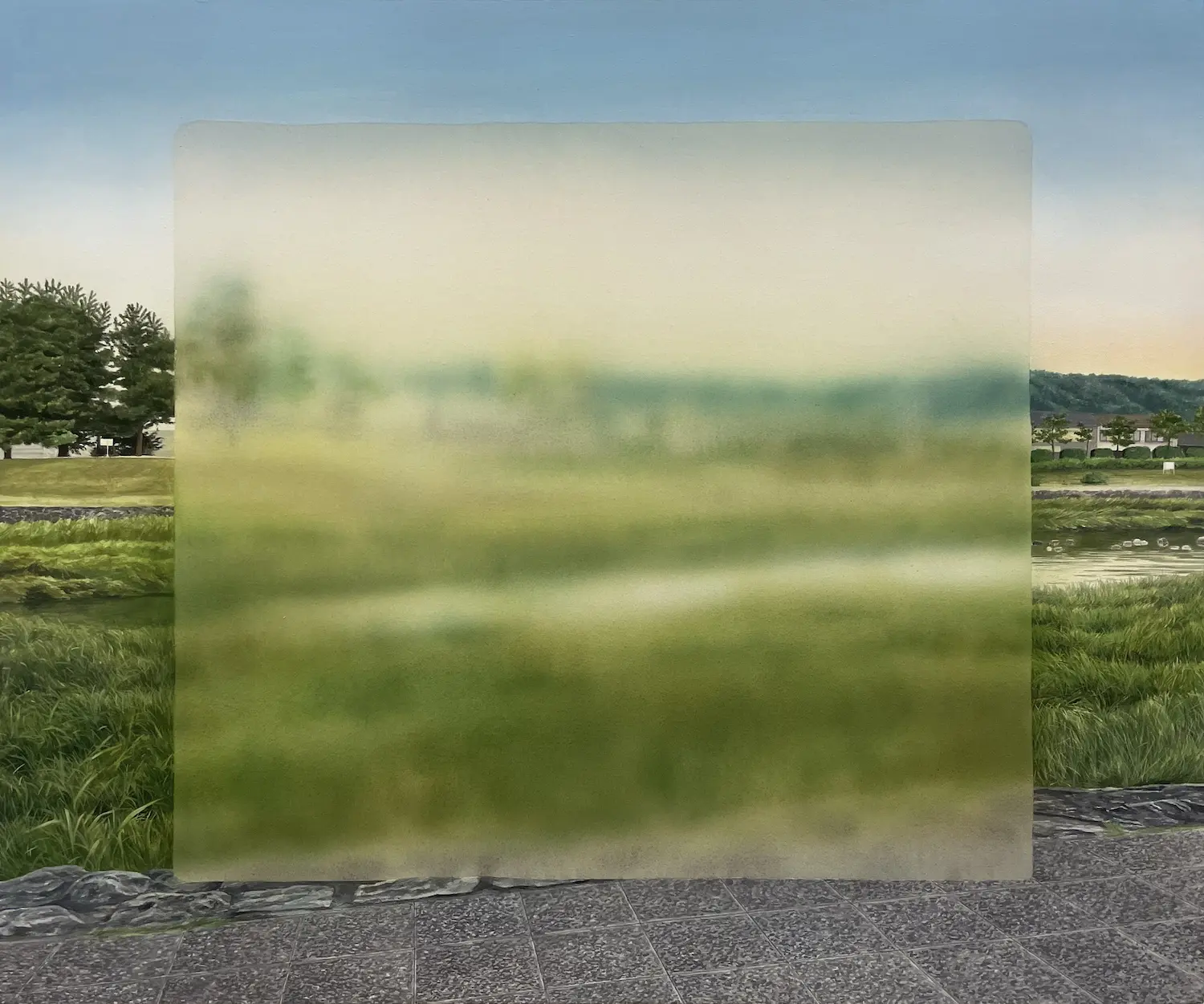 Top 10 十大亮點作品【角谷紀章 Kisho Kakutani】 《frosted Window91》 棉布丙烯畫 Acrylic On Cotton Canvas 60.6 × 72.7 × 2.0 Cm 2024