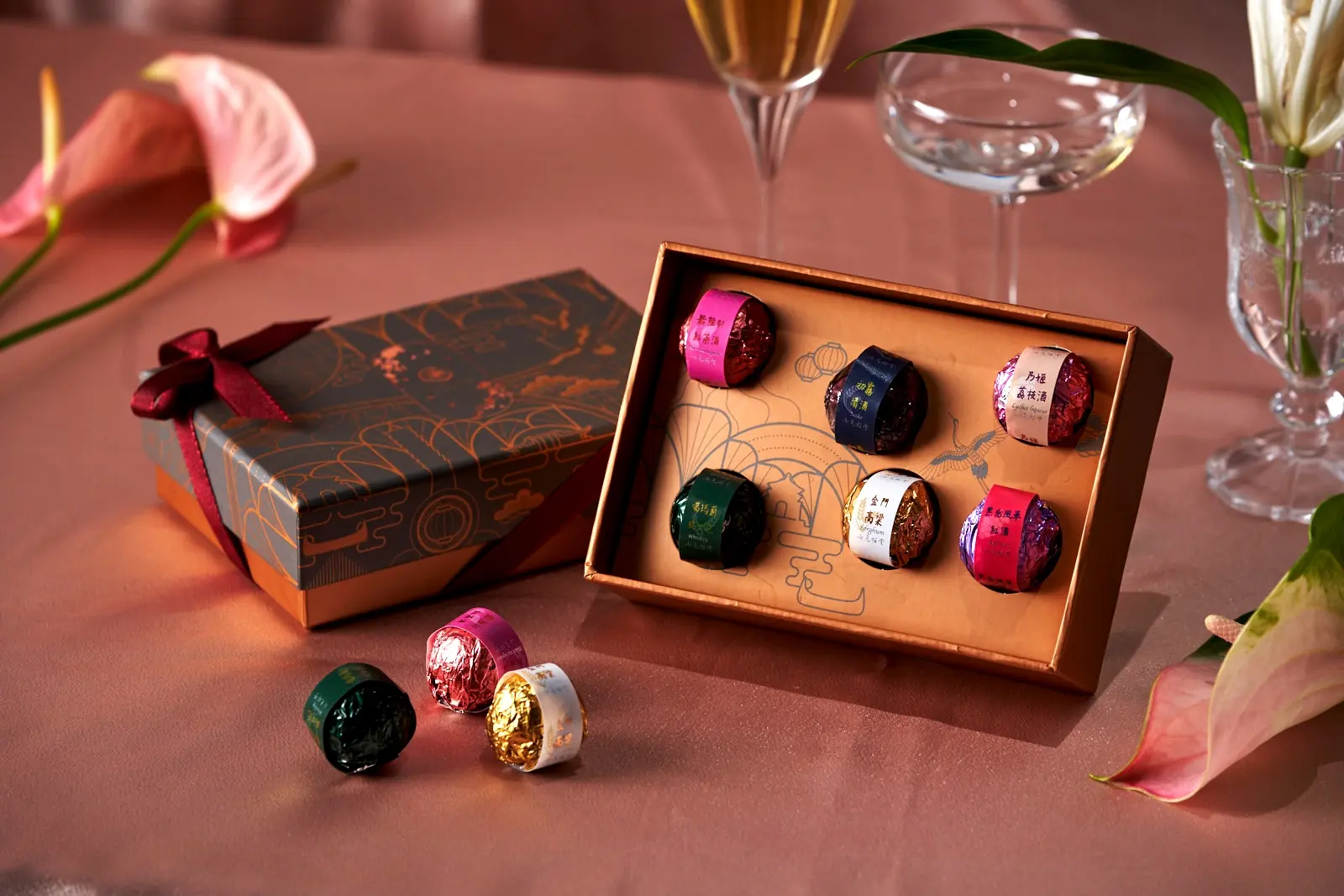 【七見櫻堂】酒糖巧克力6入 開盒