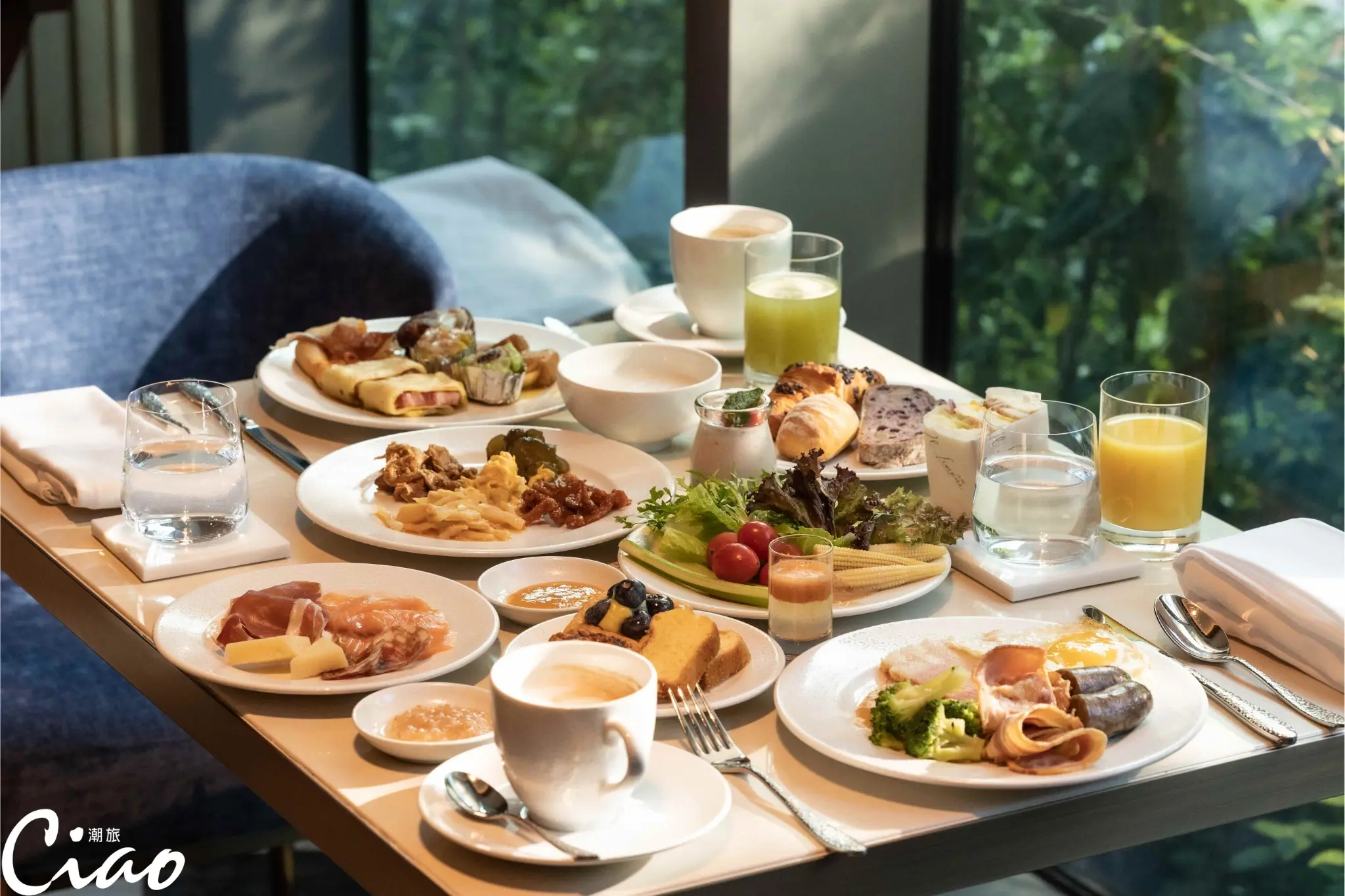 【臺中勤美洲際酒店】「沐檸」義式餐廳在每日早晨皆提供著營養豐富的自助早餐吧。