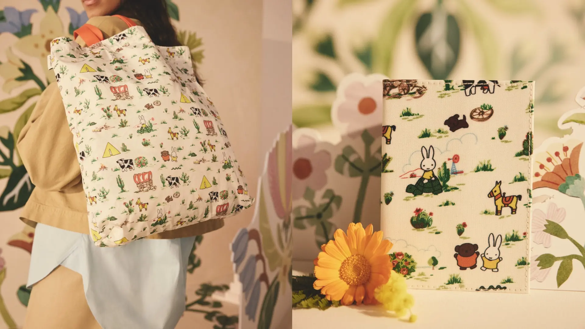 Cath Kidston X Miffy米飛兔 70週年聯名 Miffy Rodeo 米飛兔聯名釘釦式口袋折疊購物袋 Nt1580miffy Rodeo 米飛兔聯名護照夾 Nt850