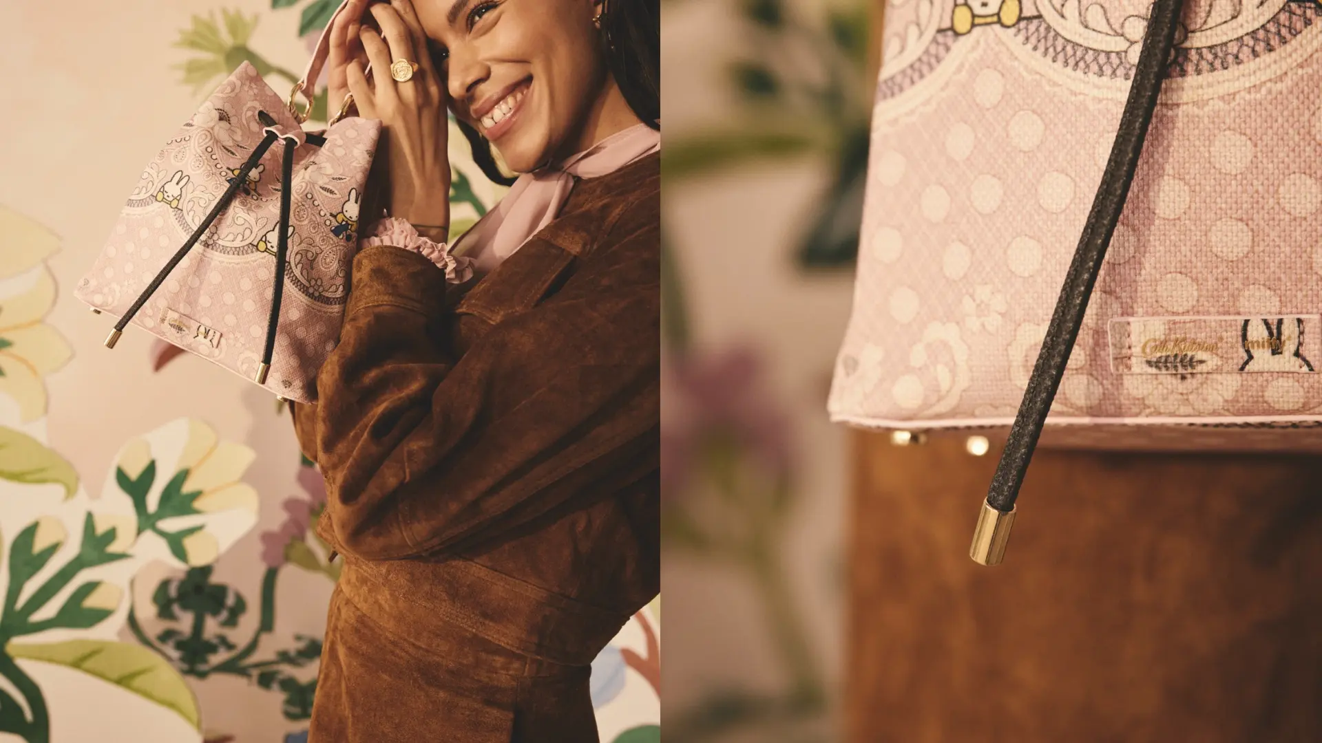 Cath Kidston X Miffy米飛兔 70週年聯名 Miffy Lace 米飛兔聯名斜背手提兩用水桶包 Nt3980 Miffy Lace