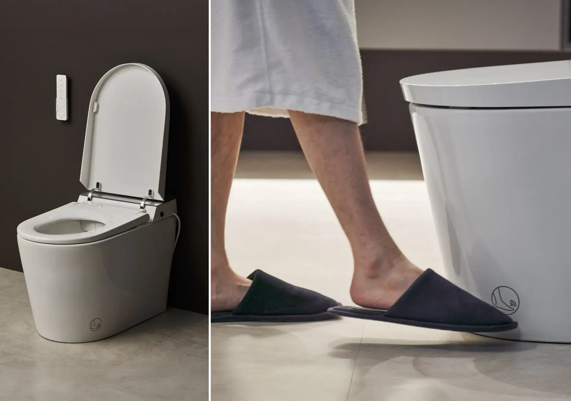 Ovo京典衛浴vortex⁺渦流式全自動馬桶導入「腳觸科技」，可針對不同的使用情境提供直覺式操作體驗