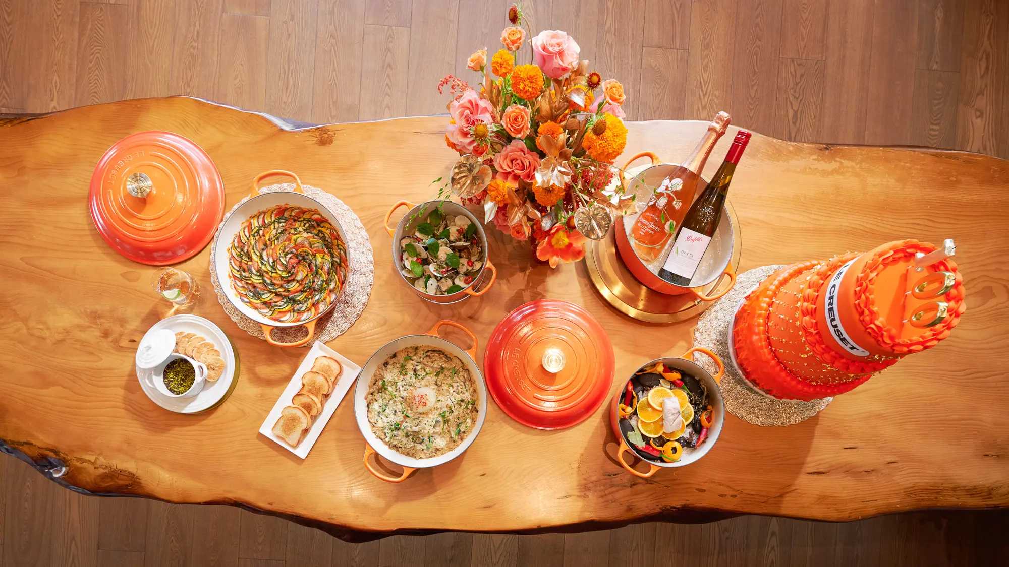 Le Creuset攜手星級主廚打造法式饗宴 全球限量「流金火焰橘」於seasons By Olivier E. 奢華上桌