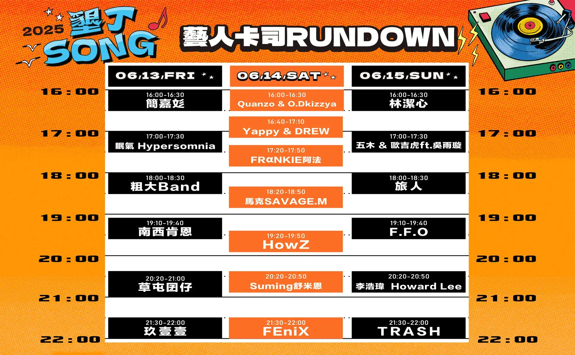 2025墾丁song演唱會玖壹壹trash開唱網路宣傳圖卡 活動流程rundown