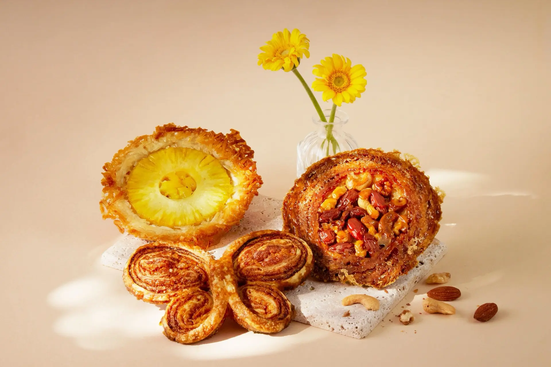 台北喜來登moropain法式蝴蝶酥、鳳梨椰子奶油阿曼、楓糖堅果奶油阿曼