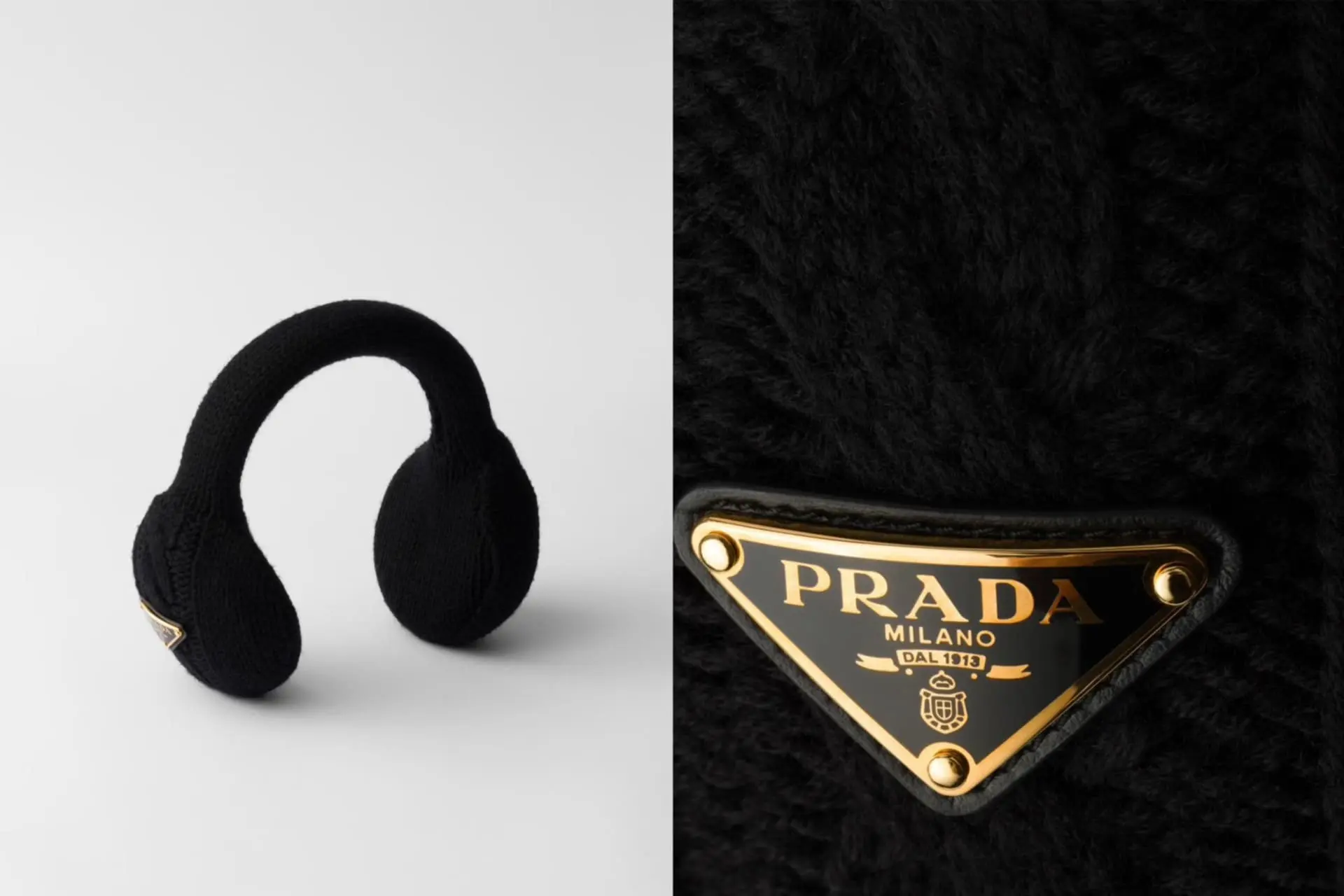 【prada】毛絨耳罩 Prada 羊毛禦寒耳罩