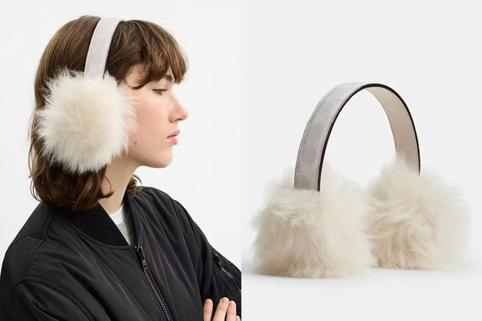 【coach】毛絨耳罩 Coach 羊毛皮耳罩