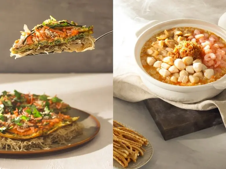 【煙波飯店】2025宜蘭住宿推薦 2025全新推出明星料理,包括廣受喜愛的「櫻花蝦鯖魚麵線披薩」及「及第蟹黃海珍粥」。